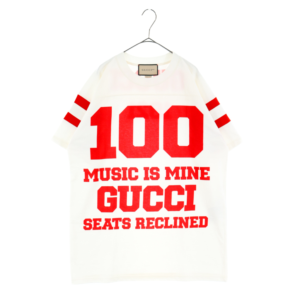 GUCCI グッチ 100th ANNIVERSARY COTTON TEE 100周年 アニバーサリーデザイン 半袖Tシャツ 660744 ホワイト/レッド