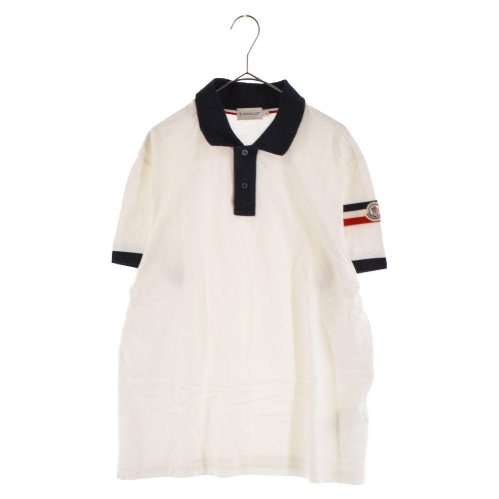 MONCLER モンクレール コットン半袖ポロシャツ ホワイト 101-092-83253-00