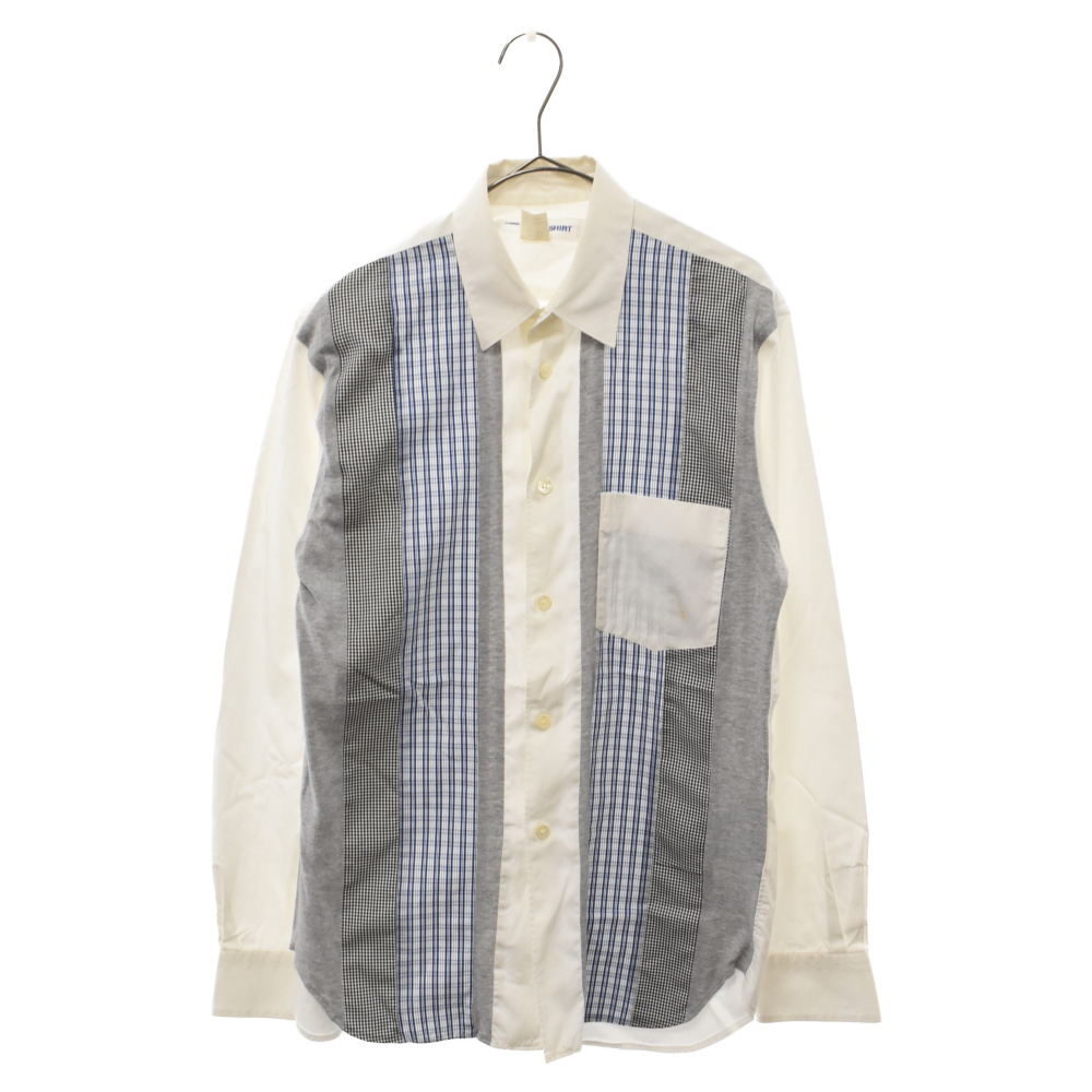 COMME des GARCONS SHIRT コムデギャルソンシャツ 14AW フランス製 パターンミックス 長袖 シャツ ホワイト W22011