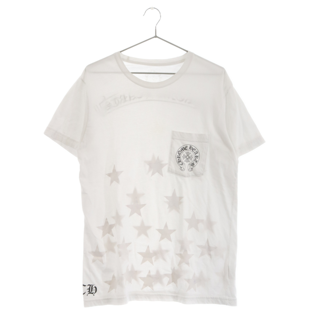 CHROME HEARTS クロムハーツ スタープリントポケット半袖Tシャツ ホワイト M