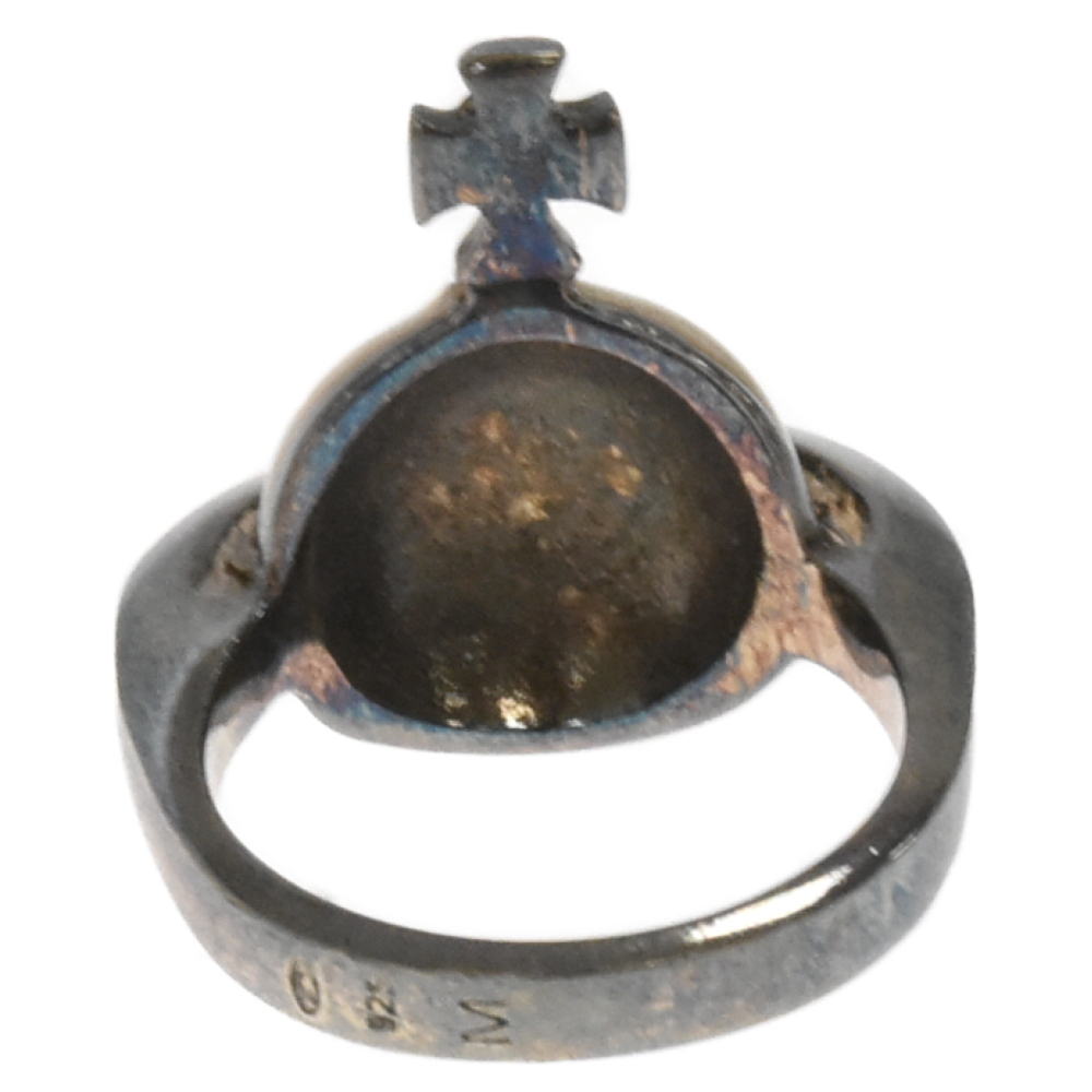 Vivienne Westwood ヴィヴィアンウエストウッド Solid Orb Ring ソリッド オーブ エナメルリング シルバー/アイボリー 13.5号_画像2