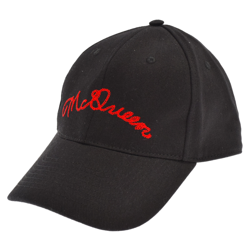 Alexander McQueen アレキサンダーマックイーン Baseball Cap 刺繍デザイン ベースボール キャップ ブラック_画像1