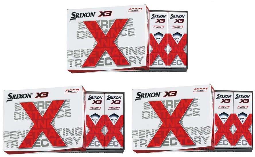 ダンロップ SRIXON X3 スリクソンX3 ボール 3ダースセット ホワイト