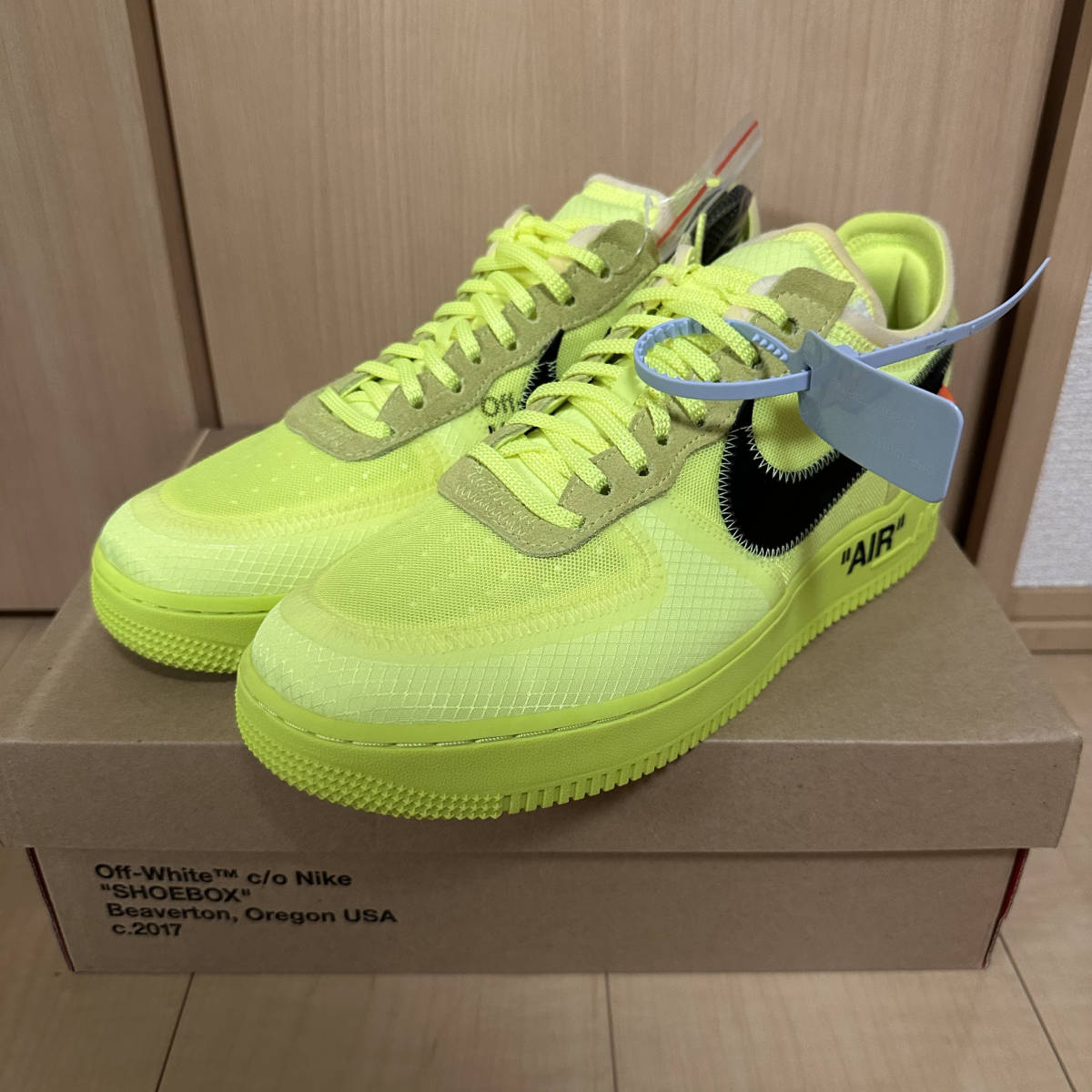 1円スタート 新品未使用 Nike Air Force 1 Off white Volt US10 28cm