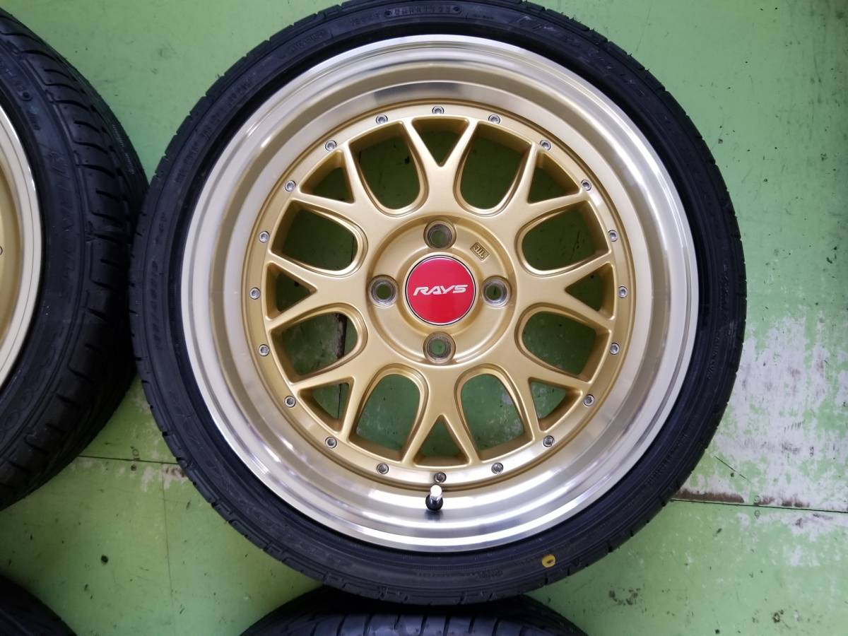 超美品（希少カラーゴールド）5.5Jx16インチアルミホイール（ 新品）（GY)165/45R16付き　4本セット品 _リム・デザインガリ傷・塗装がれ無