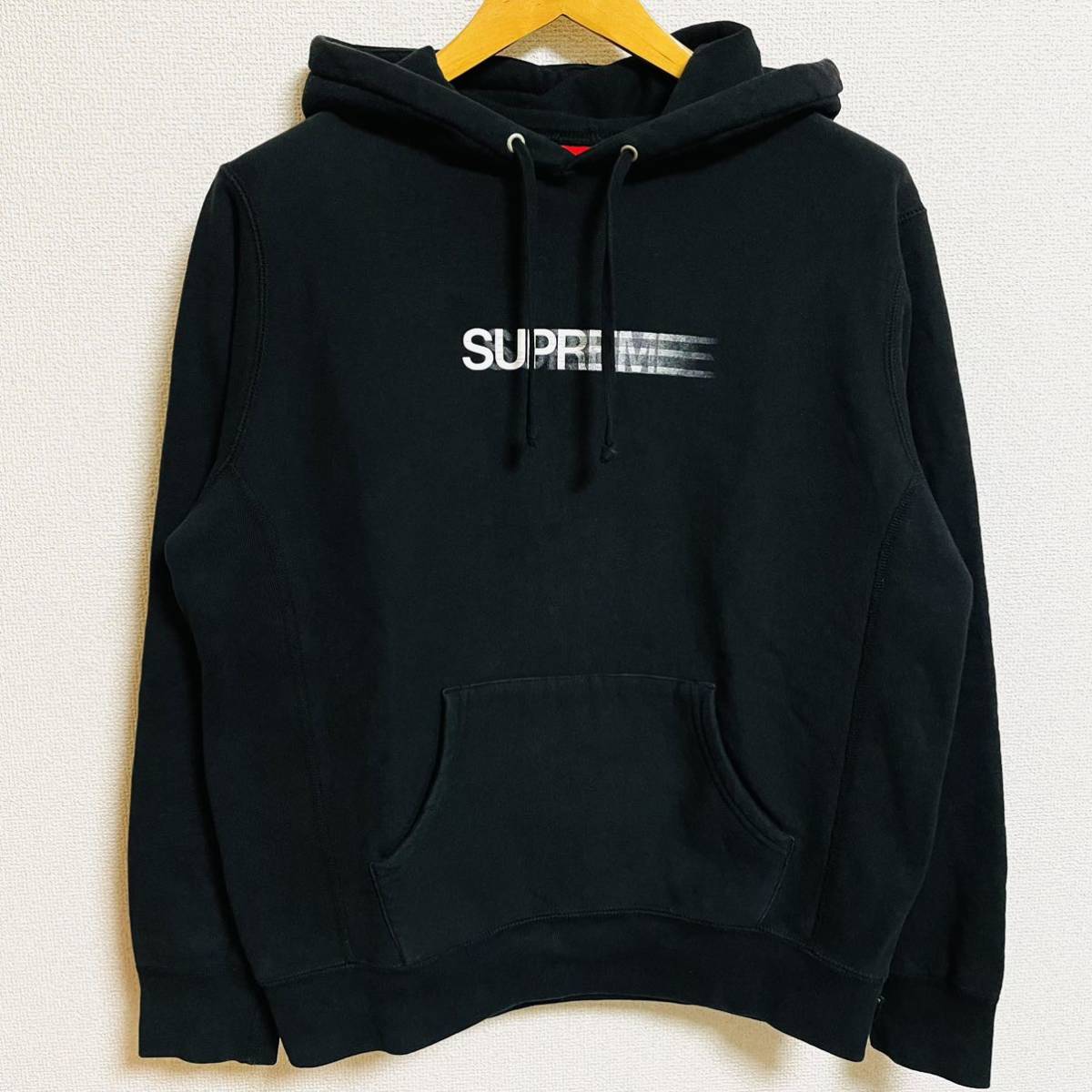 Supreme Motion Logo Hooded Sweatshirt Black White S 20ss 2020年 黒
