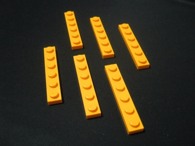凸レゴ凸　%3666　1x6プレート（薄オレンジ）　6個_画像2