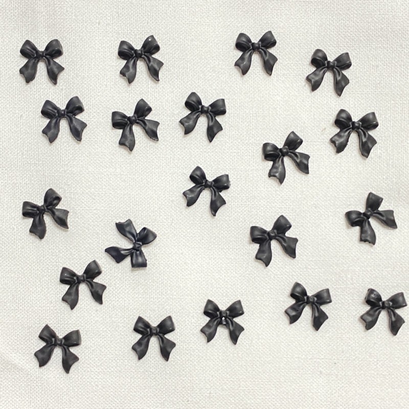 ネイルパーツ リボン黒ブラック20個セット レジンジェルネイルブラシ韓国かわいい_画像3