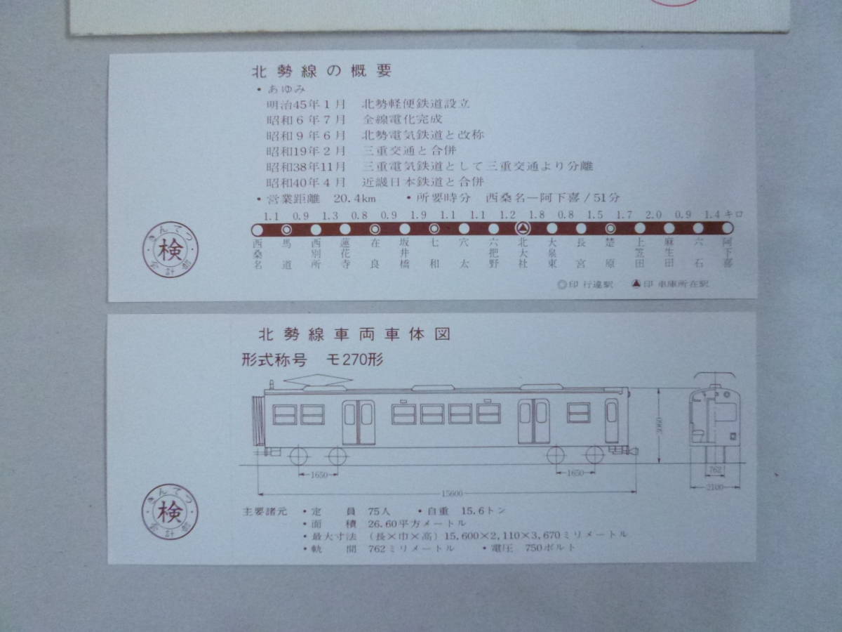 近鉄北勢線車両新造記念乗車券2枚組(西桑名⇔阿下喜/近畿日本鉄道/三岐鉄道/モ270形/軽便鉄道/762㎜/ナローゲージ/めがね橋/ねじり橋)