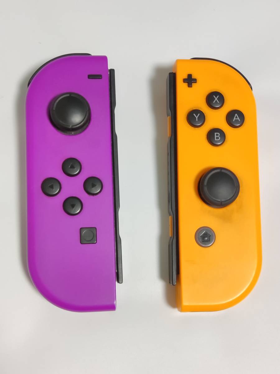 送料無料 動作未確認 Nintendo Switch Joy-Con ジョイコン 純正 ネオンパープル ネオンオレンジ ジャンク