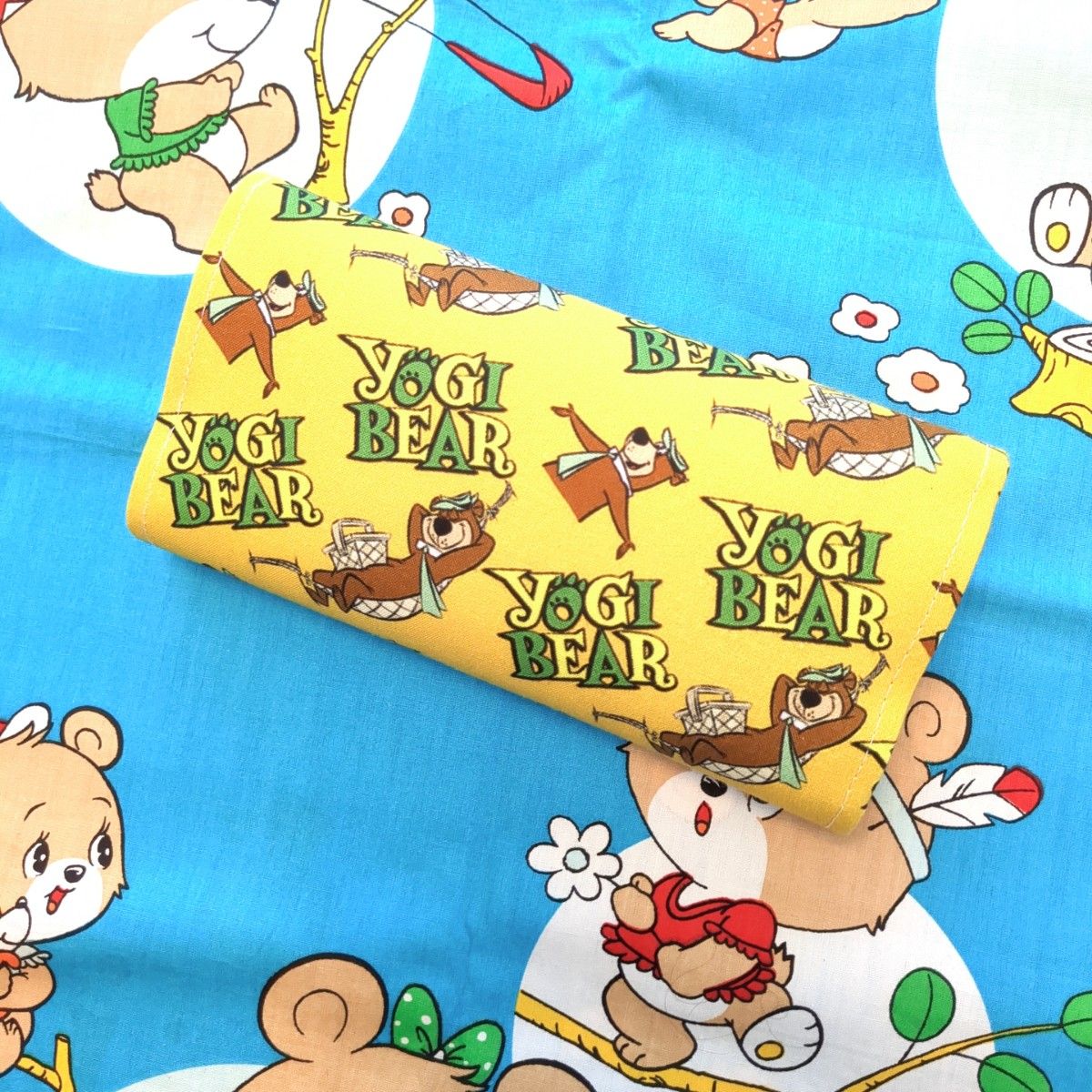 ヨギベア長財布 黄色ポーチ ハンドメイド財布