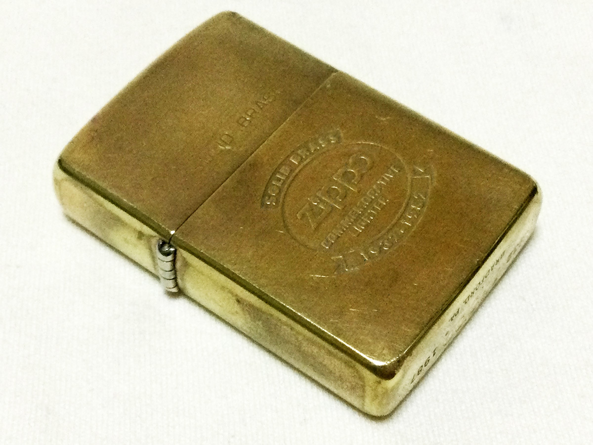 ♪1987年製 ZIPPO SOLID BRASS 1932-1987『COMMEMORATIVE LIGHTER 1932-1982』ジッポー ソリッドブラス コメモラティブデザイン♪_画像1