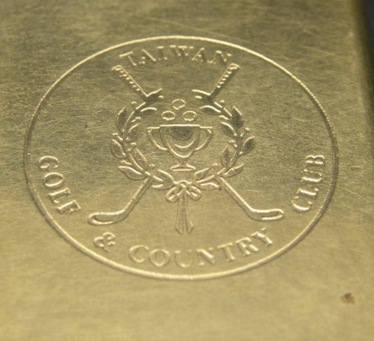 ZIPPO ジッポ スリム ゴールド　TAIWAN　GOLF　＆　COUNTRY　CLUB　1991年製　火花確認OK　4752_画像6