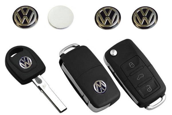 ☆新品、VW-フォルクスワーゲン、リモコンキー 補修or交換エンブレム、黒、１４ｍｍΦ、１ケ、送料無料！☆_画像3