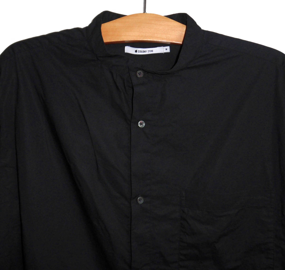 ☆美品 COLONY 2139 コロニー バンドカラー ビッグシルエット ロングシャツ Mサイズ 黒