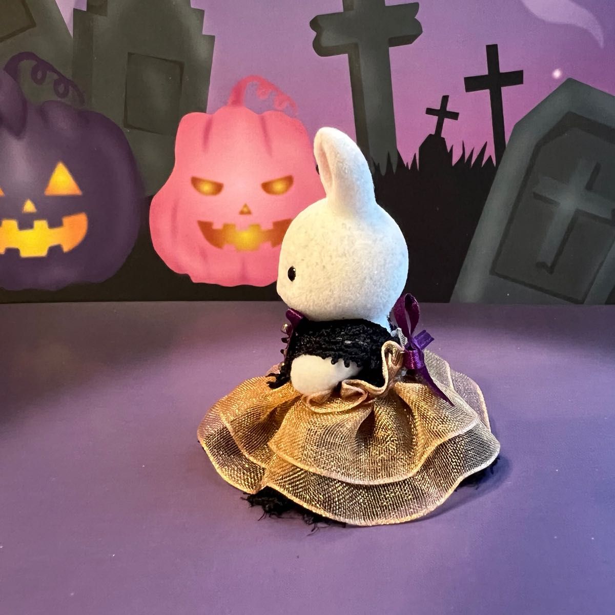 【ハンドメイド】シルバニア＊ハロウィンワンピース(パープル)＊赤ちゃんサイズ