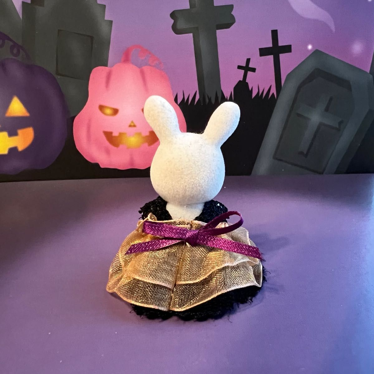 【ハンドメイド】シルバニア＊ハロウィンワンピース(パープル)＊赤ちゃんサイズ