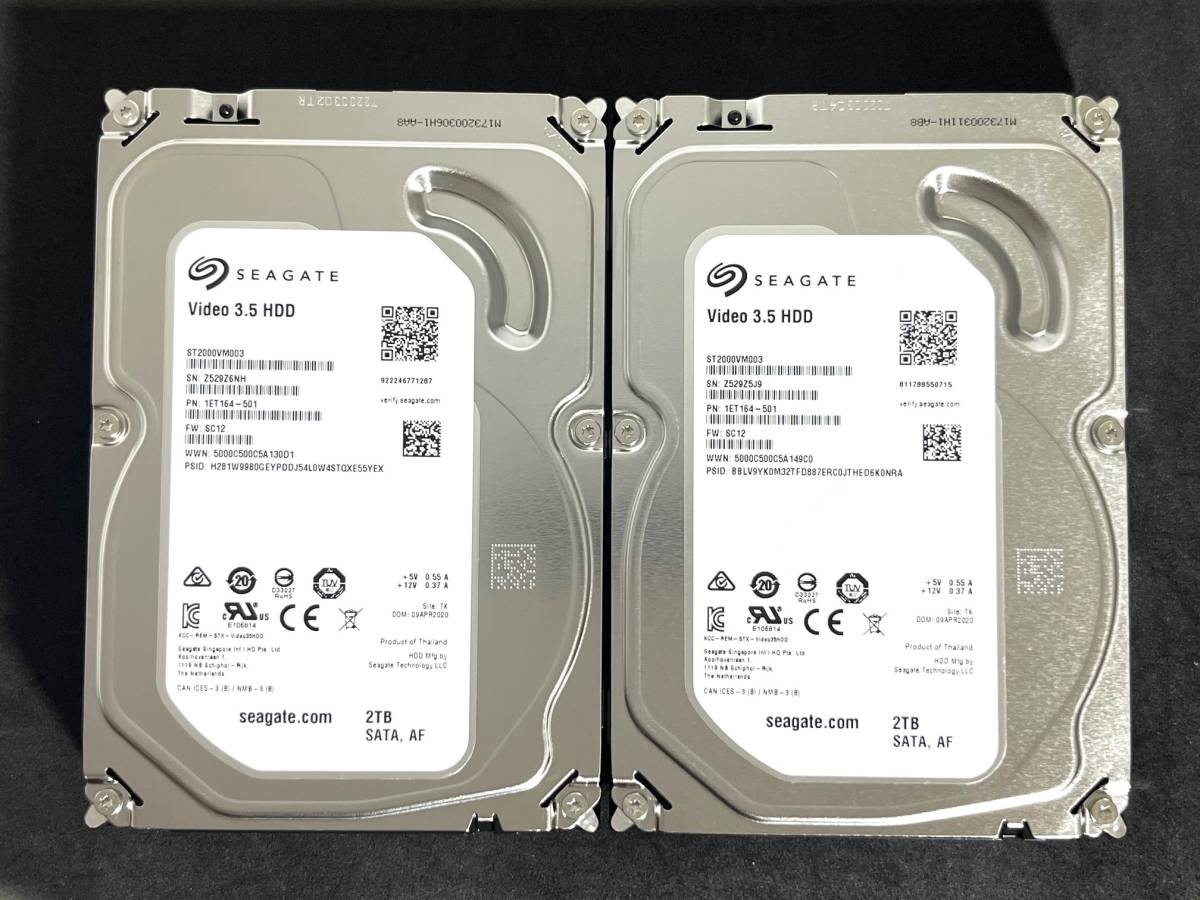 大好き 2TB ☆ 2個セット 【送料無料】 ☆ ST2000VM003 / Seagate