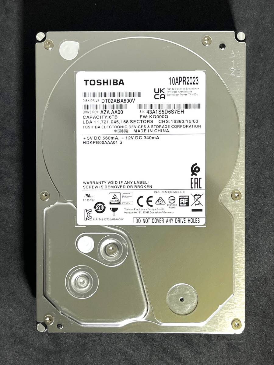 高い素材 6TB 【送料無料】 TOSHIBA ｈ】 2023年製 稼働少 3.5インチ