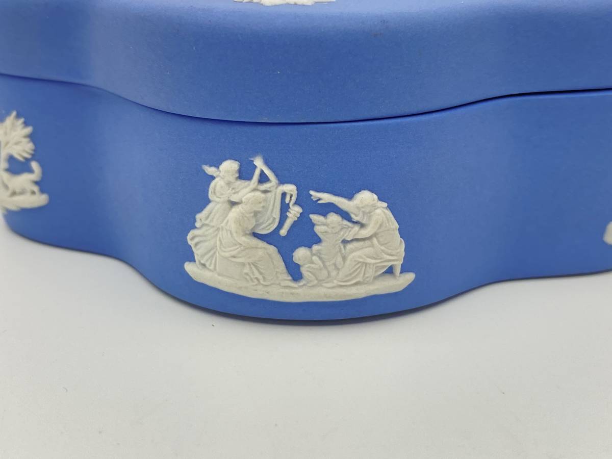 WEDGWOOD ウェッジウッド JASPERWARE BLUE Scallop Shape Box ジャスパーウェア ブルー ホタテ貝の形のボックス *L621_画像5