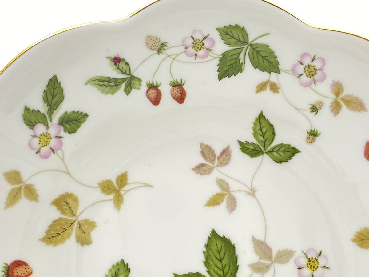 WEDGWOOD ウェッジウッド WILD STRAWBERRY Large 20cm Handle Tray ワイルドストロベリー 大 20cm ハンドルトレイ *M483_画像5