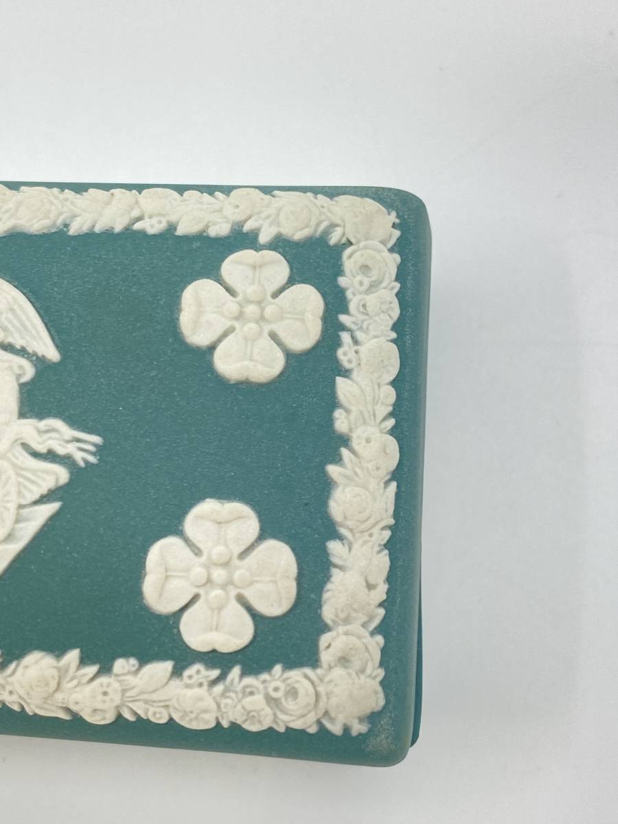 WEDGWOOD ウェッジウッド JASPERWARE GREEN Small Oblong Box ジャスパーウェア 緑 小 長方形 箱 *L694_画像7