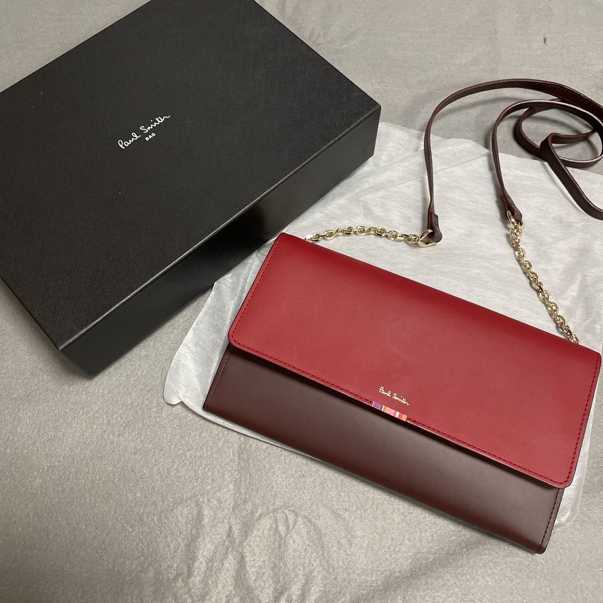  Paul Smith smartphone shoulder shoulder bag long wallet lady's long wallet chain wallet 