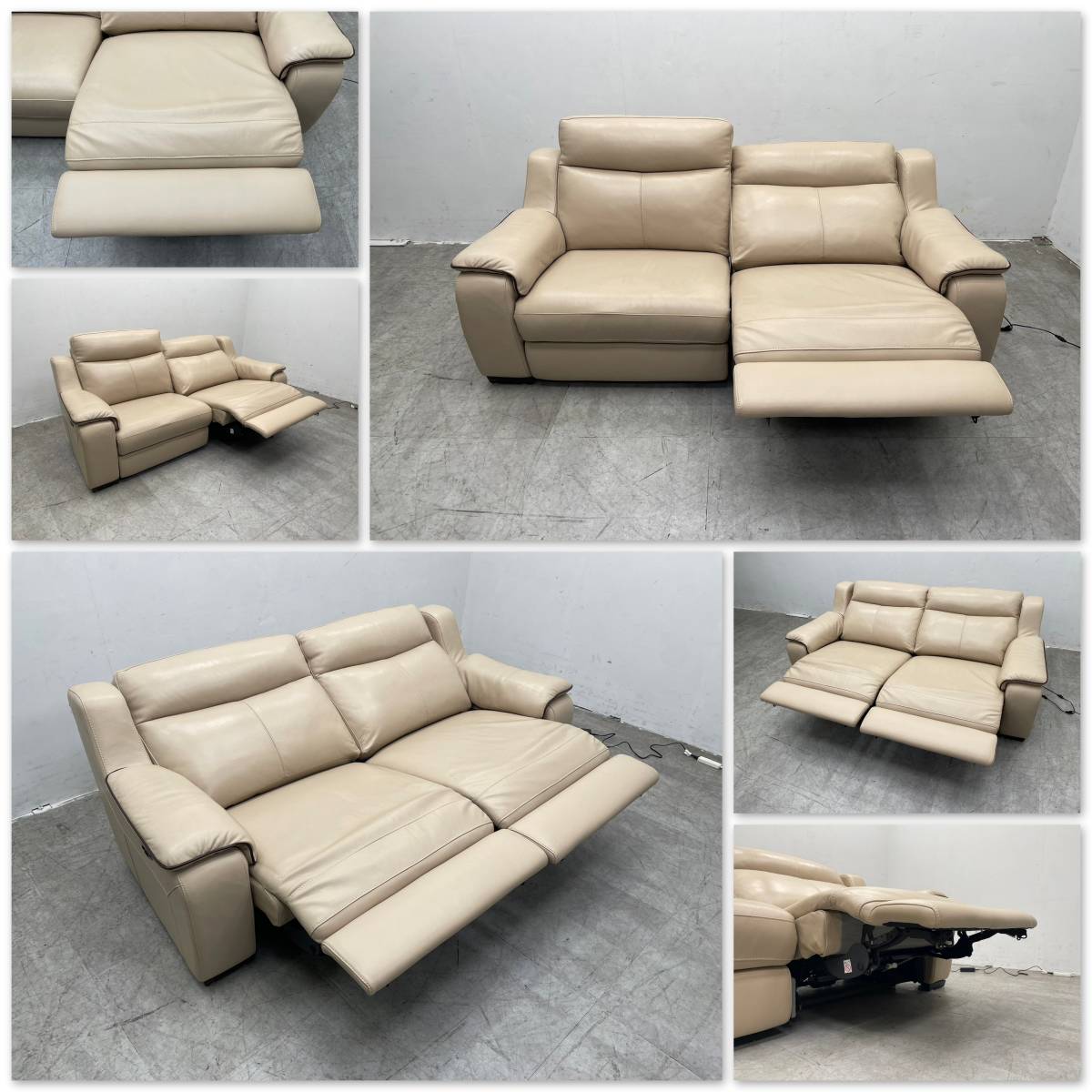 T373☆美品☆IDC大塚家具　L/S　Relax38　エルエス38　電動リクライニングソファ　2人掛けソファ　ラブソファ　総本革_画像7