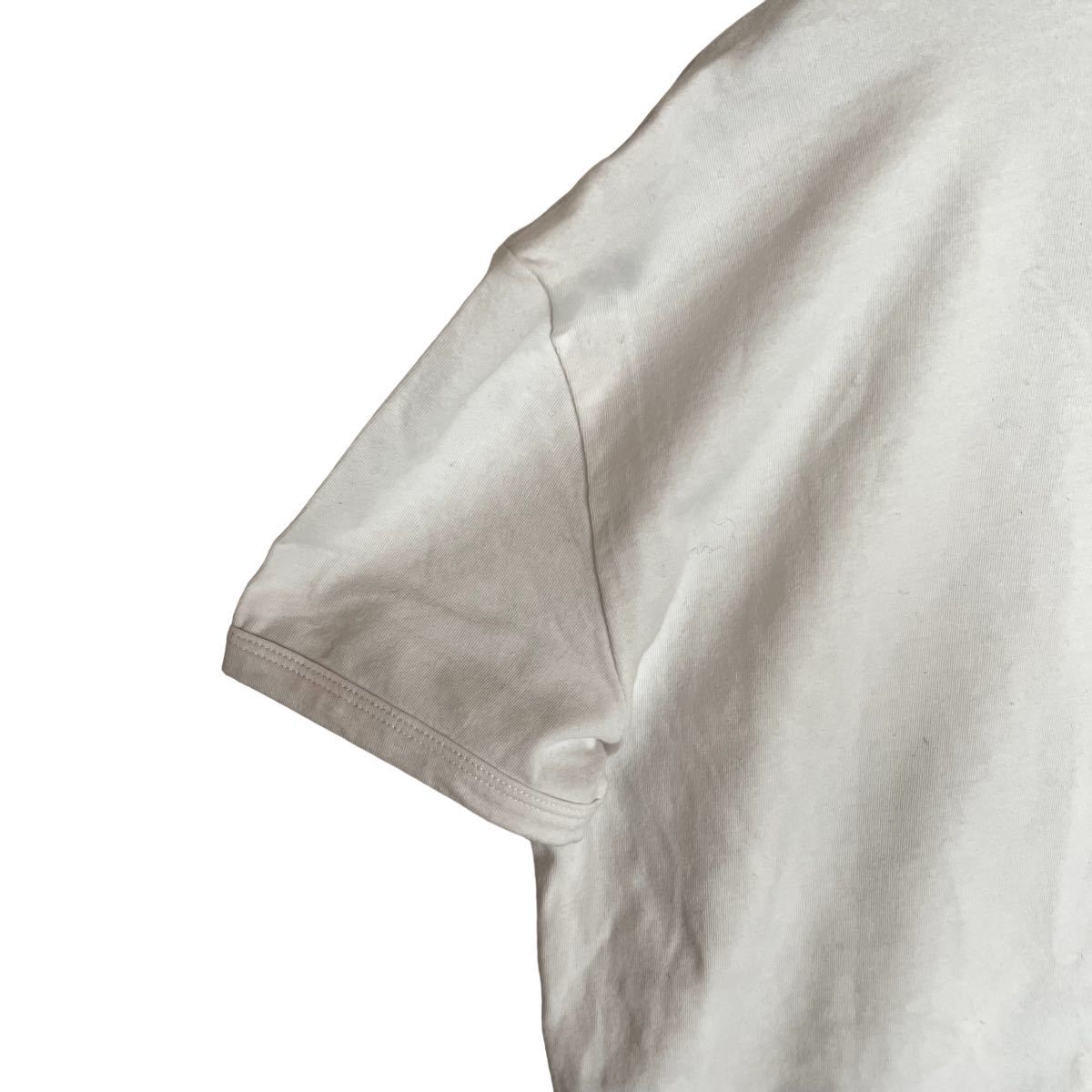EMPORIO ARMANI エンポリオアルマーニ 半袖Tシャツ プリント Vネック 白 レディース Ｍサイズの画像9