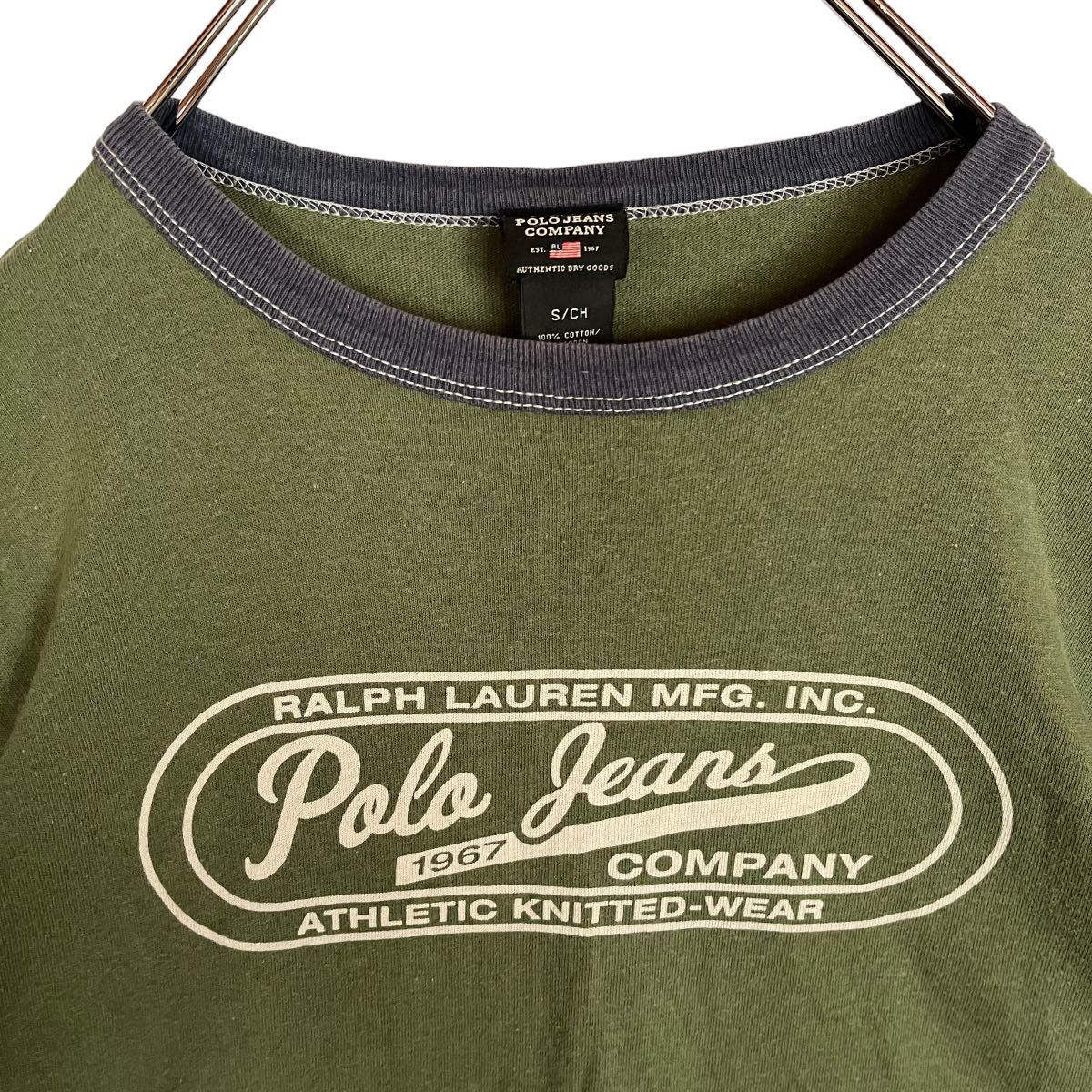 POLO JEAMS ポロジーンズ　半袖Tシャツ　プリントTシャツ　カーキ　メンズ　Sサイズ　【AY1353】_画像3