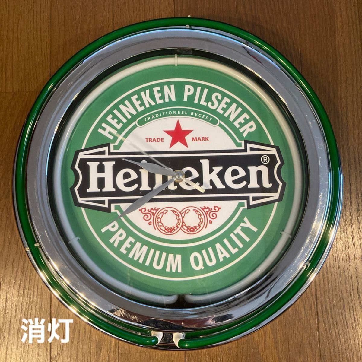 Heinekenハイネケン 2連ネオンクロック 時計 BAR Cafe ネオン Heinekenハイネケン 2連ネオンクロック 時計 BAR Cafe ネオン