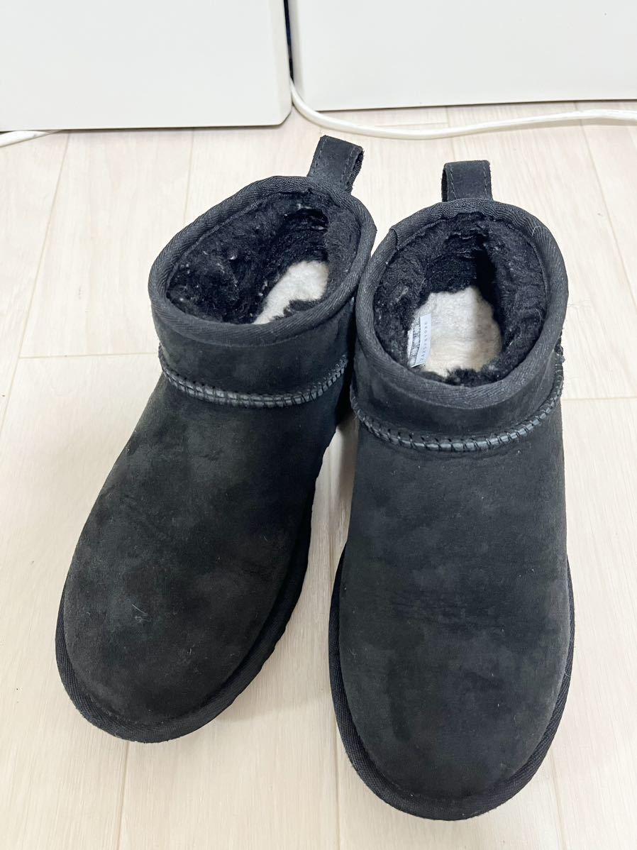ugg アグ ムートンブーツ クラシックウルトラミニ 23 0 黒 ブラック