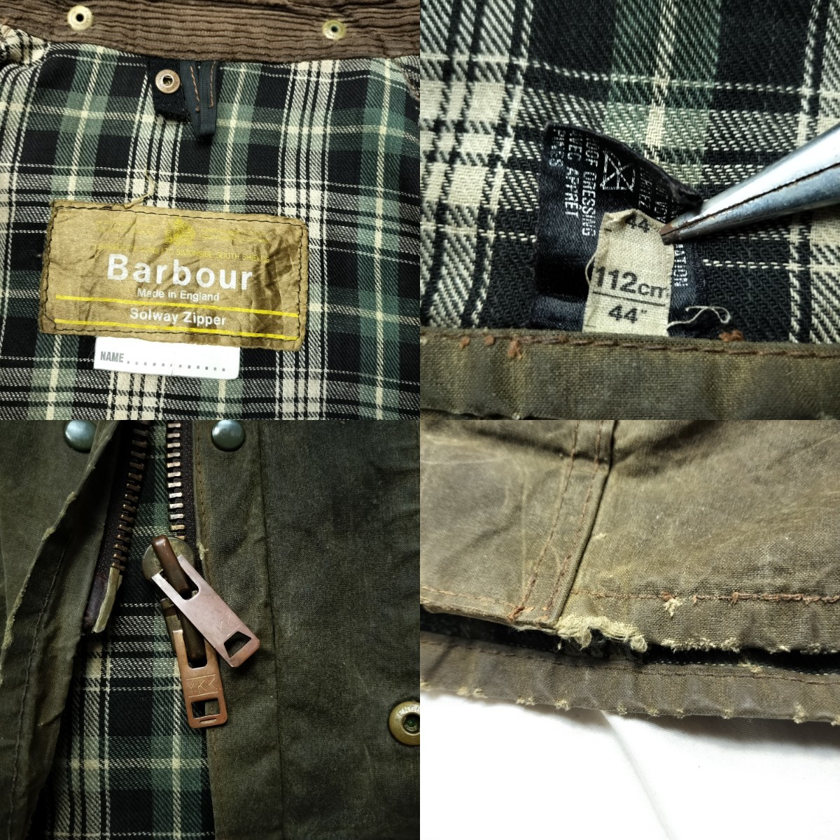 Barbour ソルウェイジッパー 70s 黄タグ バブアー