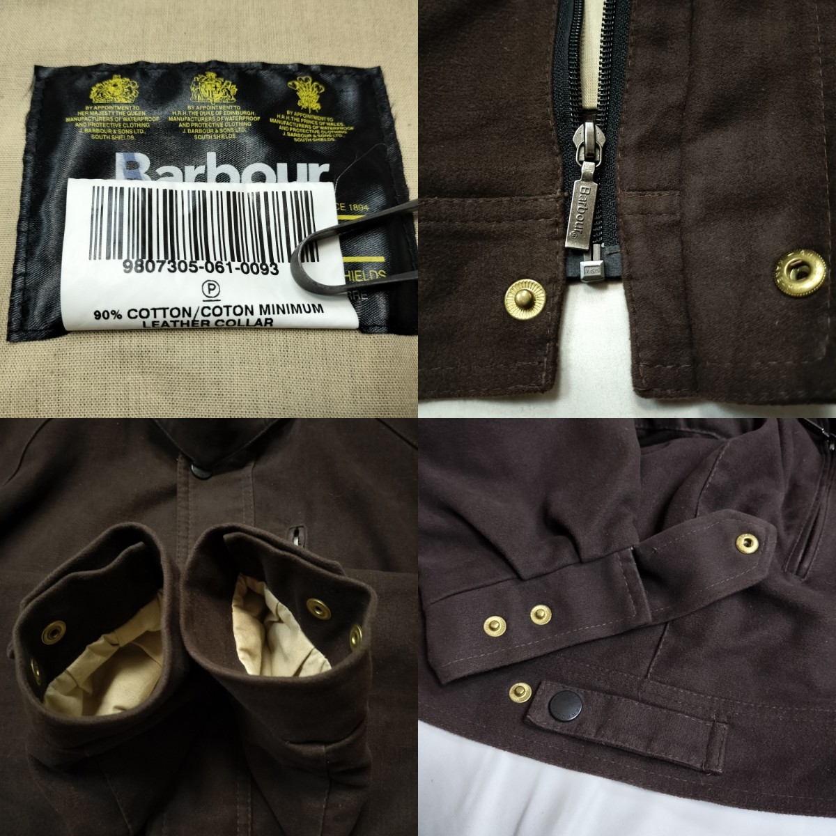 90s BARBOUR moleskin blouson L 希少 ブラウン バブアー 90s BARBOUR moleskin blouson L 希少 ブラウン バブアー