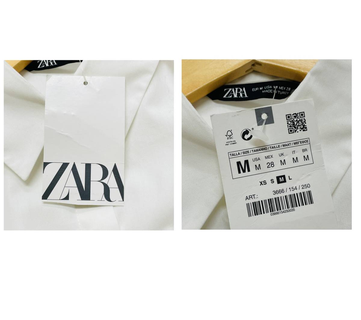 未使用品 /M/ ZARA ホワイト ショルダーパッドノースリーブシャツ レディース タグ カジュアルトップス フェミニン大人可愛いデイリー ザラ
