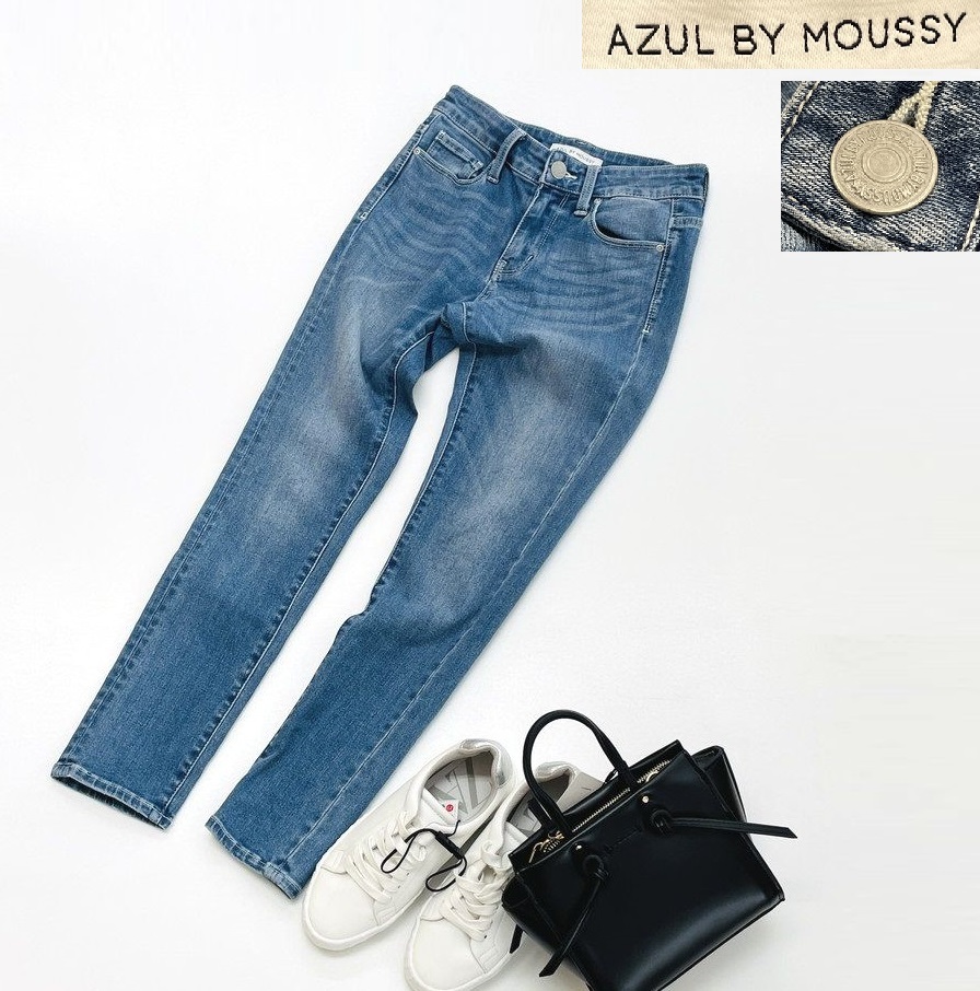 XS】AZUL by moussy ブルー ストレッチ スキニー デニムパンツ