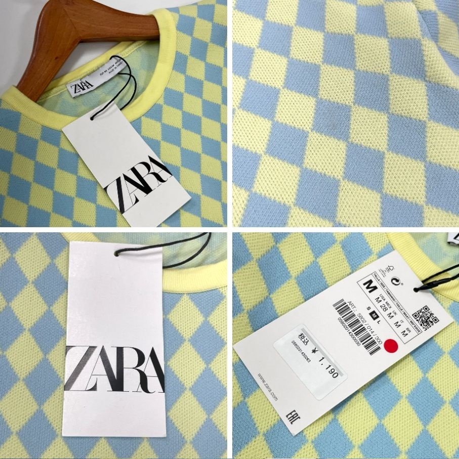 2セット 未使用品 /M/ ZARA ホワイトカラーシャツ イエローロンティ レディース タグ カジュアルトップス大人可愛いグリーン デイリー ザラ_画像7