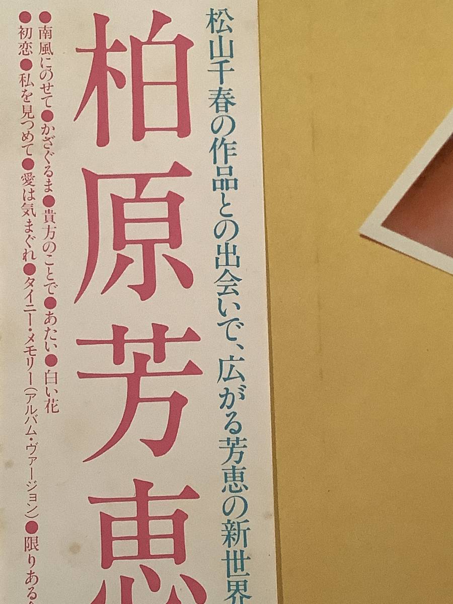 LP●柏原芳恵／タイニー・メモリー※全曲作詞作曲：松山千春●帯付美品！_画像4