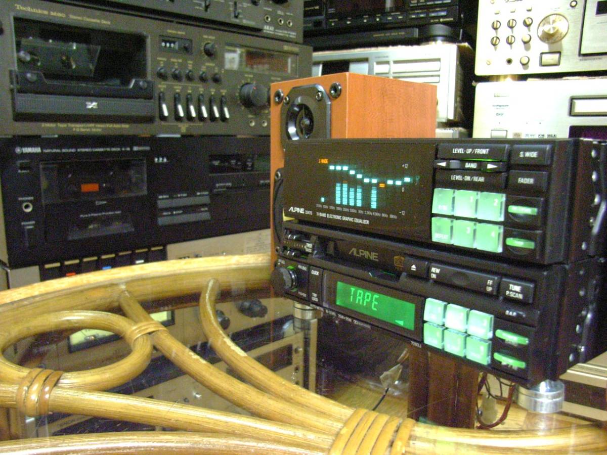 ALPINE 7293J 3347S cassette deck graphic equalizer 11-BAND graphic equalizer metal tape Alpine 6 ream green operation verification maintenance settled .