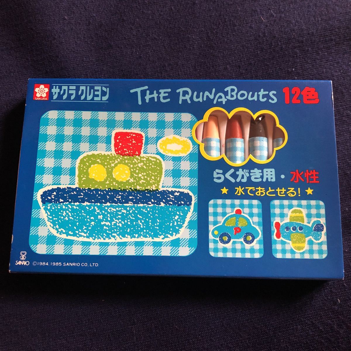 ＊昭和レトロ＊激レア希少品　サンリオ1985年製　THE RUNABOUTS ザ　ラナバウツ　水性12色　サクラクレヨン　当時物_画像2