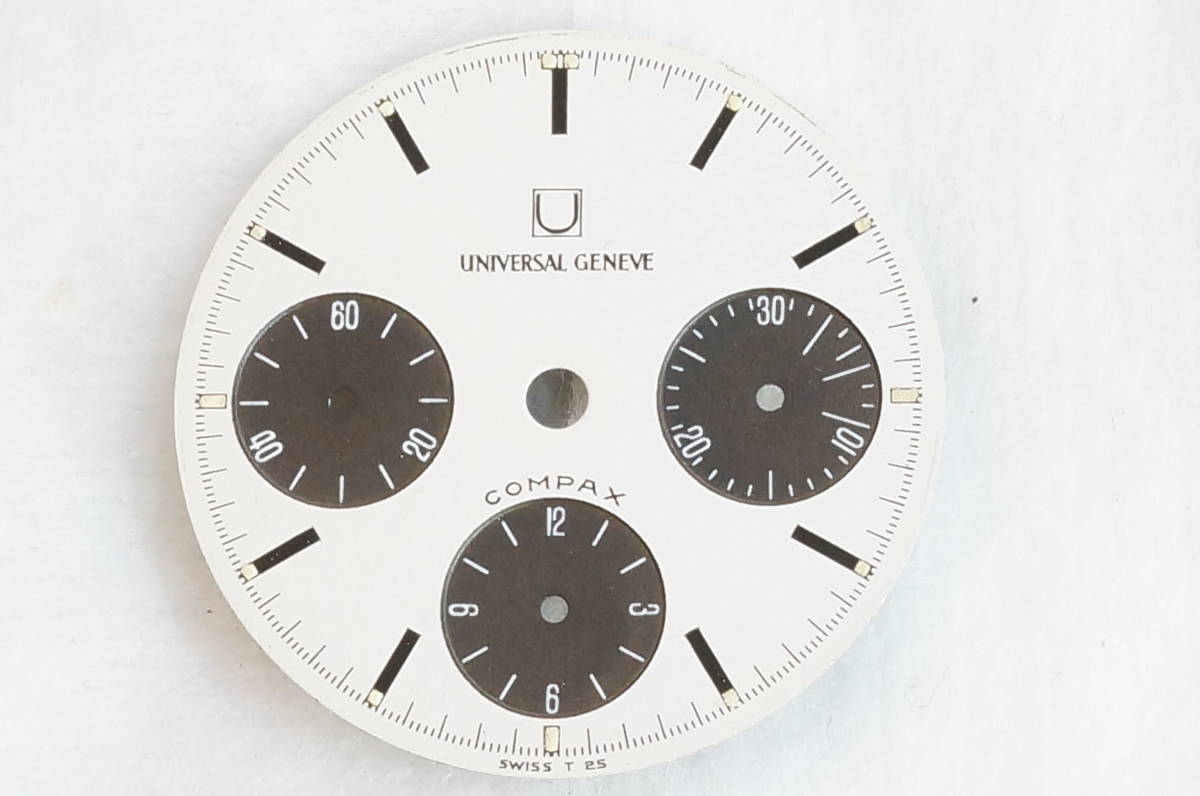 【T-ポイント5倍】 超希少!!極上美品!!純正オリジナル!!USED!!UNIVERSAL GENEVE バルジュー72 トリチウム パンダダイアル Ref.885103/02 ユニバーサル COMPAX パーツ