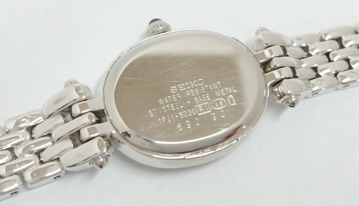 稼働品!!シェルダイヤル★SEIKO/セイコー Exceline/エクセリーヌ 1F21-5030 クォーツ フォーマル レディース 婦人用 USED品＊_画像8