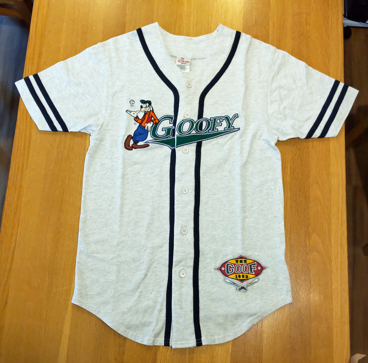 90's Disney GOOFY グーフィー 刺繍ロゴ ベースボールシャツ _画像1