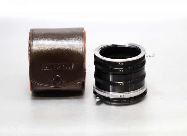 中古*実用品【Nikon】NIKKOR F*接写リング K1.K2.K3.K4.K5 セット*マクロ撮影用*革ケース付き_画像1