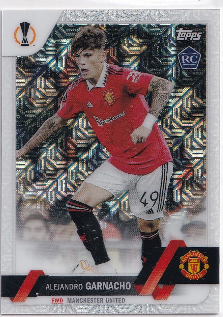 2022-23 TOPPS CHROME Alejandro Garnacho UEFA COMPETIONS CHAMPIONS LEAGUE MOJO REFRACTOR RC SP Manchester United_画像1