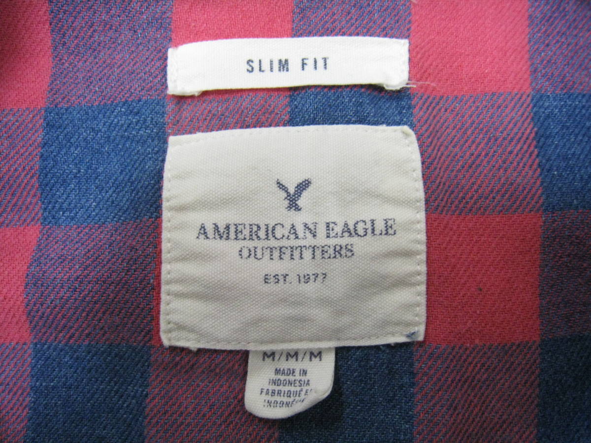 American Eagle# American Eagle Denim рубашка с длинным рукавом в клетку подкладка женский размер M