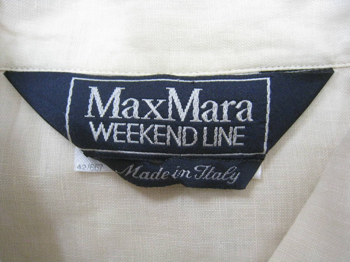 Max Mara WEEKEND◆マックスマーラ ウィークエンド リネン オープンカラー 開襟シャツ ブラウス 麻100％ レディースの画像8