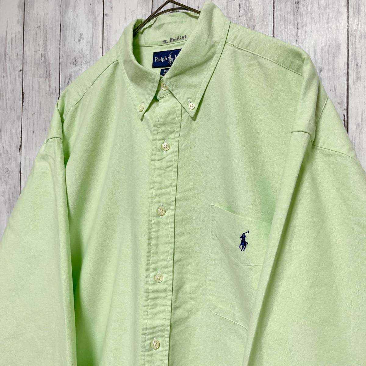 ラルフローレン Ralph Lauren BIG SHIRT 長袖シャツ メンズ ワンポイント コットン100% Lサイズ 3‐764