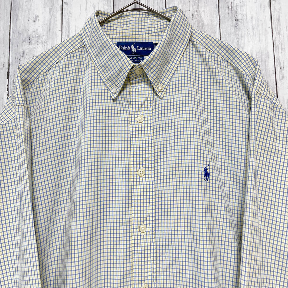 ラルフローレン Ralph Lauren YARMOUTH チェックシャツ 長袖シャツ メンズ ワンポイント コットン100% サイズ17 XLサイズ 3‐780