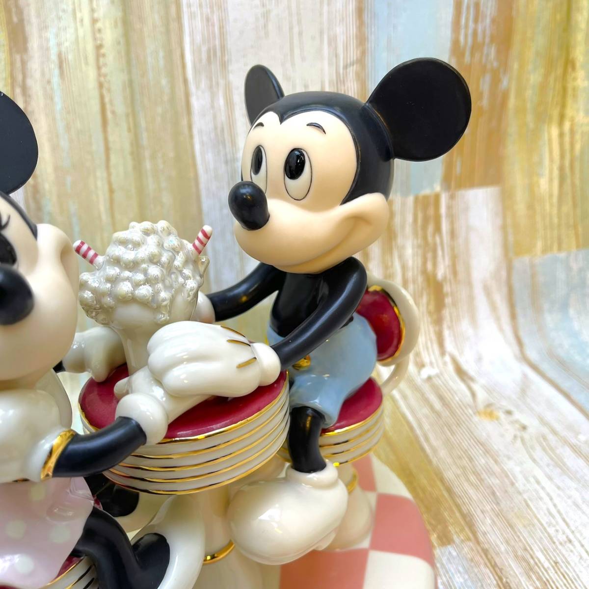 レア★ミッキーマウス Mickey Mouse デート Mickey's Soda Shop Sweetheart ミニーマウス レノックス LENOX フィギュア★Disney ディズニーの画像4